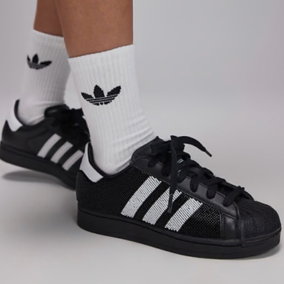 adidas Shoes - adidas Black & White Classic Limited Edition Beaded Sneakers
